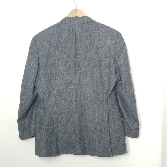 Vintage  Deldicque-Lepoutre Blue Gray Dapper Oversized Plaid Professor Blazer - Picture 6 of 14